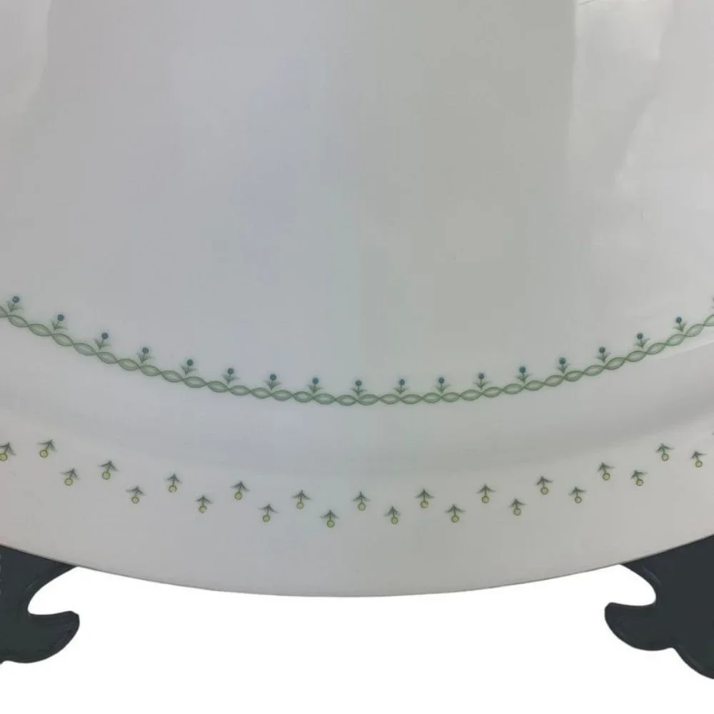 Narumi Fine China‎ La Salle Oval Platter Handles Silver Accents Midcentury Japan